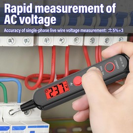 ZONV Smart Voltage Tester Pen, Non-Contact AC Detector with LCD, NCV Induction, Live/Neutral Identification, Breakpoint Detection & LED Flashlight, CAT II 300V for Home Repair, Electricians & DIY