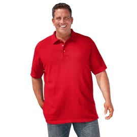 KingSize Men's Big & Tall Shrink-Less Piqué Polo Shirt - 5XL, True Red