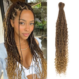 LADY MIRANDA 24 Inch Dreadlock Extensions with Box Braids Soft Handmade Double Ended Dreadlock Extensions Boho Synthetic Dreadlock Extensions Crochet Hair for Women (10 Strands/Pack, MT4/27)