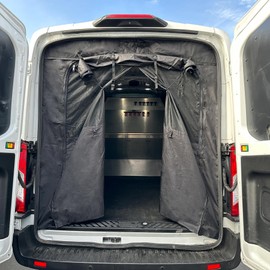 Vanhoxcci Van Bug Screen Fit for Ford Transit 2015-2024 Medium Roof Rear Door Mosquito Net Campervans Flyscreen Mesh, Center Magnetic Closure