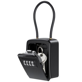 UPVINO Key Safe, Portable Key Lock Box for Keys Outdoor with Removable Shackle Key Safe Wall Mounted Waterproof Outdoor Key Lock Box Cabinet for Home Office Garage Car (Soft Hooks)
