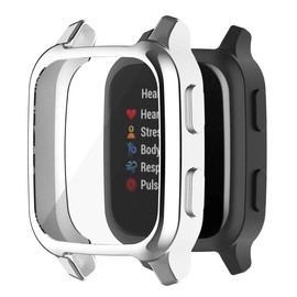 2 Pcs Case for Garmin Venu Sq 2 / Venu Sq 2 Music / Venu Sq / Venu Sq Music Case Plated TPU Screen Cover Soft Full Protection 6 Colors Available, SOOYEEH Protector Cover Shockproof Thin Lightweight