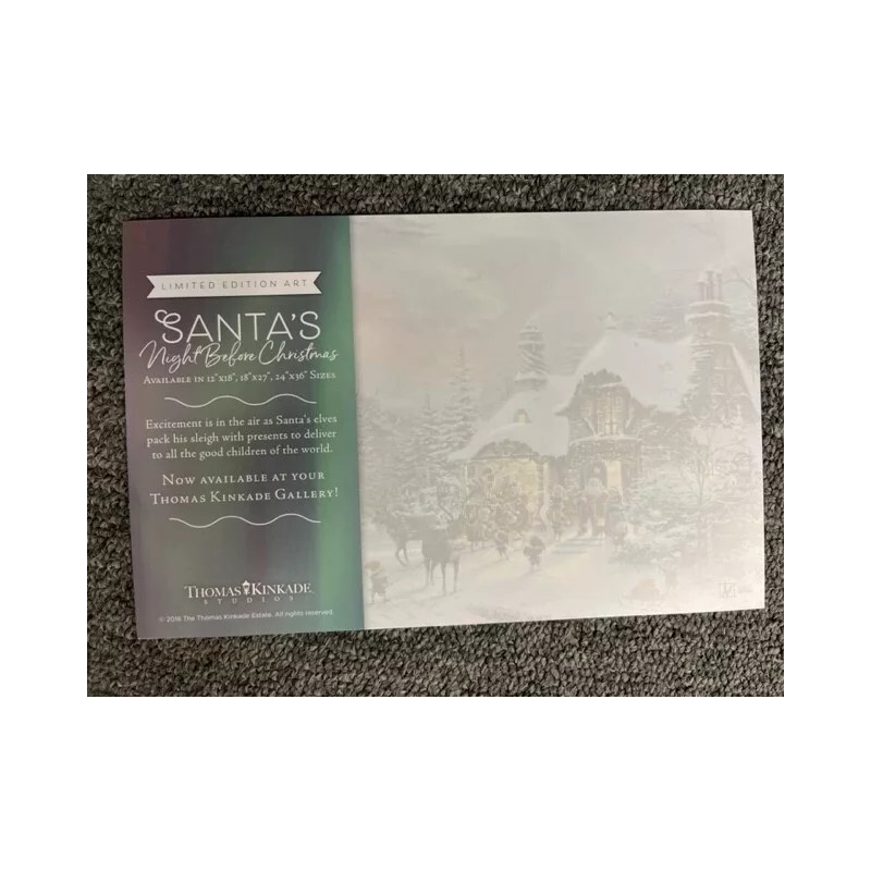 Thomas Kinkade Studio Postcard Santa's Night Before Christmas