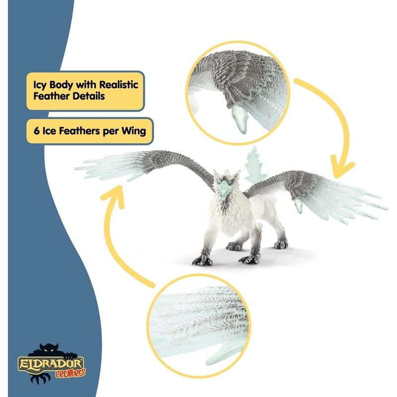 schleich Eldrador Creatures - 13" Ice Griffin Toy - Large