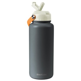 Blackube Edelstahl Trinkflasche mit Strohhalm-trinkflasche 1l-Thermosflasche Thermoskanne - BPA-Frei, Auslaufsicher, Große Trinkflasche aus Metall