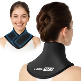 ComfiTECH Neck Ice Pack Wrap with Extended Gel Coverage for Cervical, Shoulder and Rib, Reusable Cold Application for Office Stiff Neck, Swelling, Medium