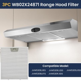 3-Pack wb02x24871 Range Hood Grease Filter Compatible with GE，11-13/16 x 10 in Range Hood Filter for JVW5361BJ1TS JVW5361EJ1ES JVW5361EJ2ES JVW5361SJ1SS UVW8364SP1SS