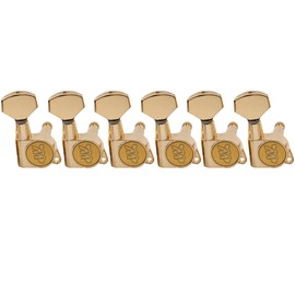 Wilkinson 6-in-line E-Z-LOK Guitar Tuners Machine Heads Tuning Keys Set for Fender Strat/Tele Style Electric Guitar, Gold