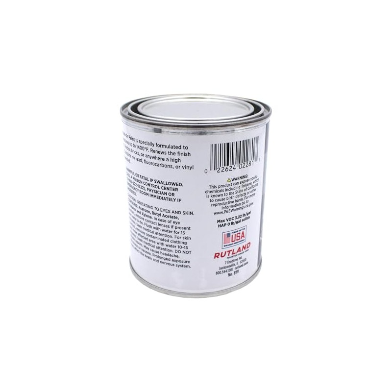 Rutland - 81V Premium 1400 Degree F Hi-Temp Brush-On Paint,