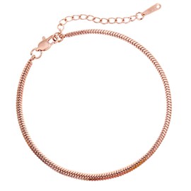 Made by Nami Stainless Steel Cuban Link Bracelet for Women - Minimalist Cuban Chain Bracelet - Rose Gold Chain Bracelet for Women