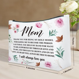 UDNADKEX Mom Gift from Daughter Son, Christmas, Birthday, Mother's Day Gift for Mum Mother Thank You Gift Makeup Bag, Mom Appreciation Gift, I'll Always Love You