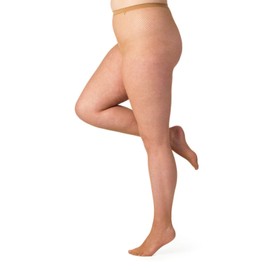 Pamela Mann Fishnet Tights Hosiery 1950s Pin Up Retro Vintage Body Shaping, beige