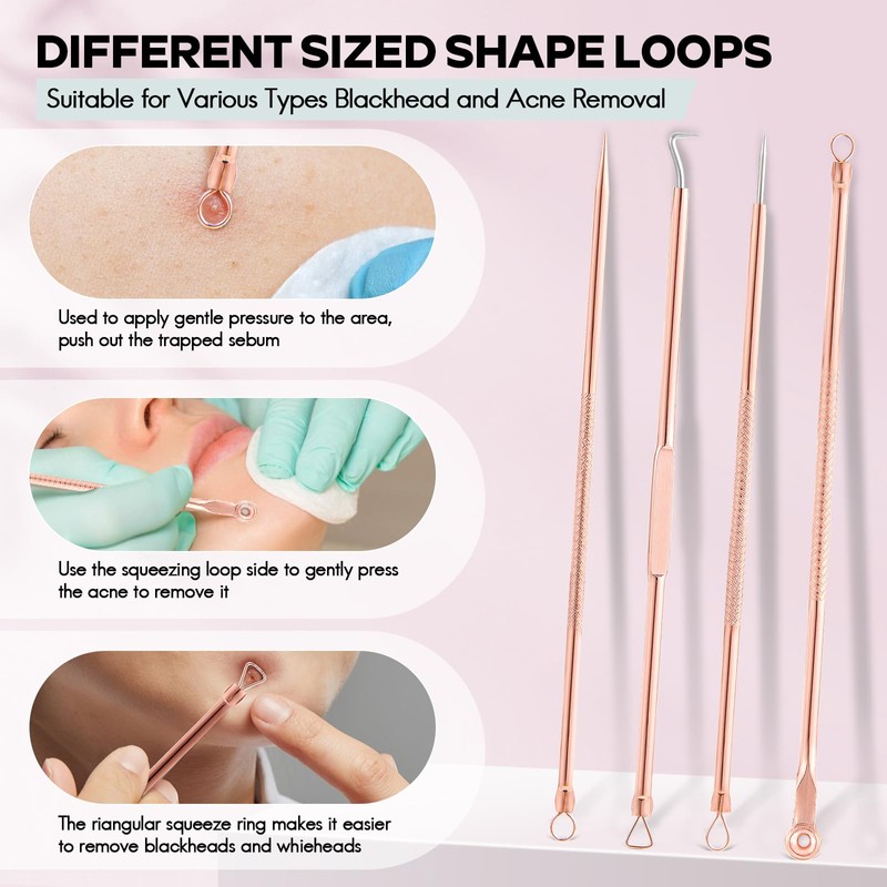 FEITA Blackhead Remover Pimple Comedone Extractor Tool, Stainless Acne Tools