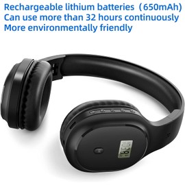 YUFFUN Rechargeable and Portable Personal FM Radio Headphones with Best Reception, Wireless Headset Radio Ear Muffs for Jogging, Mowing, Cycling, Meeting FM Receiver