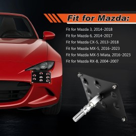 GEARZAAR Bumper Tow Hook License Plate Mount Bracket Holder For Mazda3 Mazda6 CX5 MX5 RX8