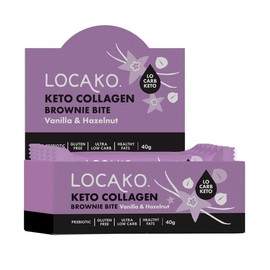 Locako Keto Collagen Brownie Bite Vanilla & Hazelnut 40g x 15