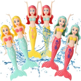 DAVBNM 6 Pieces Mermaid Bath Toys, Pool Diving Toy Set Swimming Pool Toys for Kids, Diving Mermaids Diving Torpedoes Swimming Underwater Training Toy Diving Games Training Children's Gifts