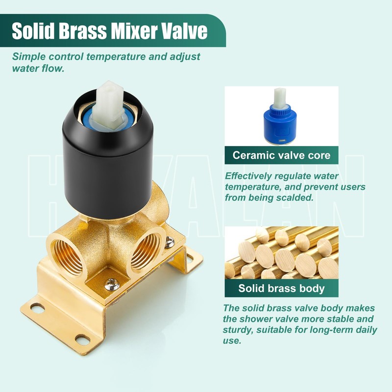 Heyalan Bathroom Shower Valve Mixer Single-Function Single Handle Trim Kit
