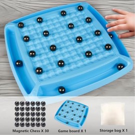 Juego de Ajedrez Magnético, Magnetismo Hundido Contra Ajedrez, Divertido Juego de Mesa de Piedra Magnética Familiar, 40 Piezas de Piedras, 2-4 Jugadores