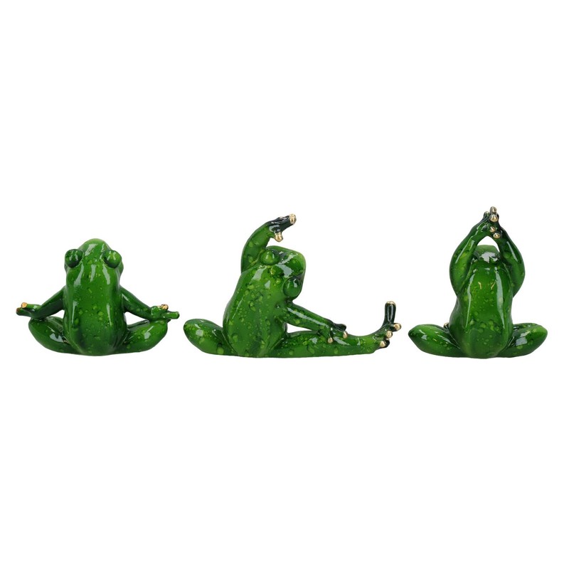 AB Tools Yoga Frogs Toad Zen Ornament Statue Meditating Garden