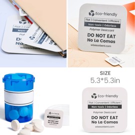 Wisesorb Desiccant Packs, Flat Dessicant, 15 Pack 5.3 x 5.3 Inch of Each Piece, Moisture Absorbers for Food Storage, Food Grade Desiccant Dehumidifier Packets