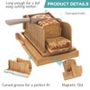 Bamboo Bread Slicer with Serrated Knife, Adjustable Bread Slicer Guide