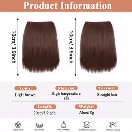 XFSRG Pack of 2 Clip-In Extensions, Synthetic Invisible Silky Seamless Hair, Simply Add Hair Volume for Women with Thinning Hair (Light Brown)