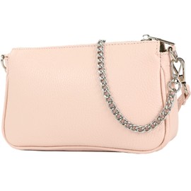 modamoda de T237 Leather Shoulder Bag Small Handmade in Italy, Pastel pink