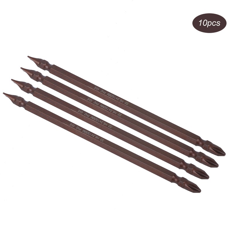 10Pcs Double End Screwdriver Bits H6.3 Magnetic CrossShaped Bit Long