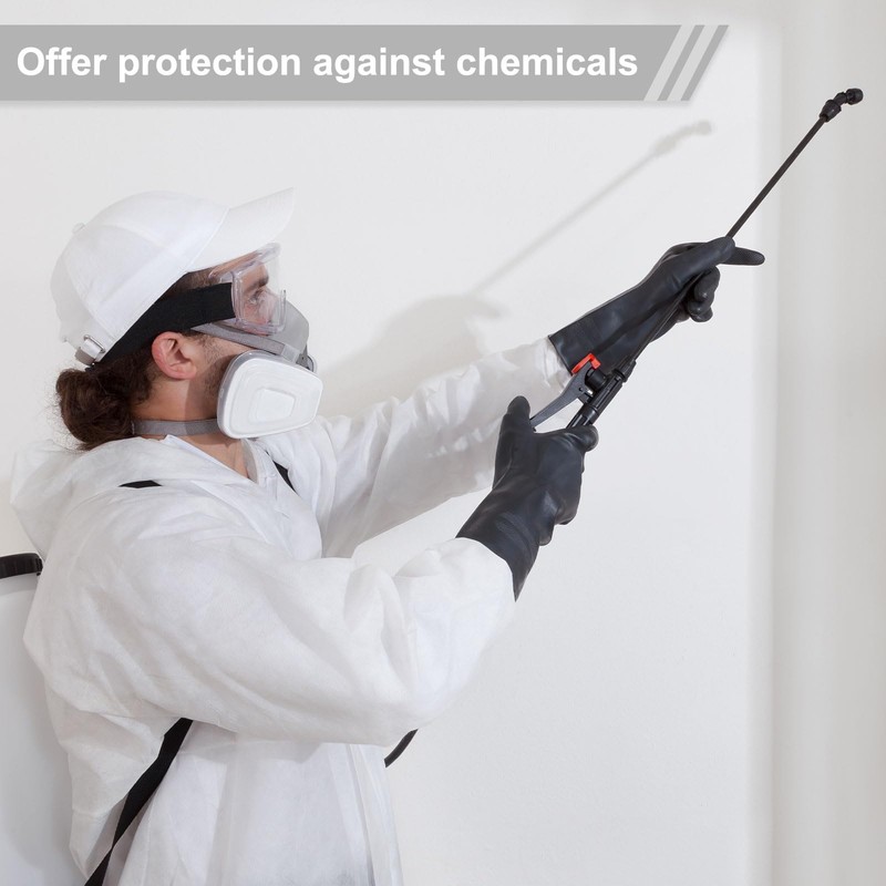 MECCANIXITY Chemical Resistant Gloves, Latex Industrial Gloves Anti-Slip Protective Safety