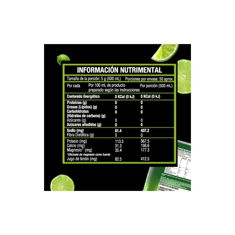 Valara Electrolitos Polvo 250g Porciones Potasio Calcio Glicinato Magnesio Azúcar