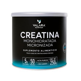VALARA Creatina Monohidratada Máxima Pureza Sin Sabor Sin Azúcar (250gr)