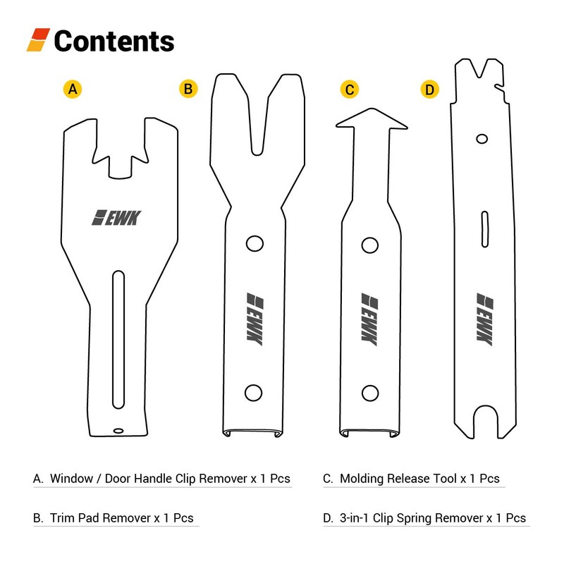 EWK 4 PCS Window and Door Trim Tool Set Panel