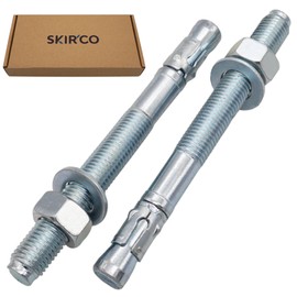 SKIR'CO (1 Piece) Galvanised Wedge Anchor M20 x 220 mm Metal Dowel Anchor Bolt Masonry Anchor Concrete Anchor