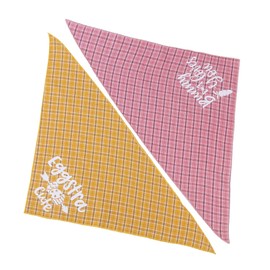 Easter Dog Bandana - Set of 4 Reversible Triangle Bibs Plaid Pet Kerchief Scarf