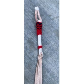 NELIDAS SOUTHERN IMPORTS 12" Keychain Style Horse Quirt, Cuarta Charra Estilo Llavero Cuartita de Cuero - Red/Black