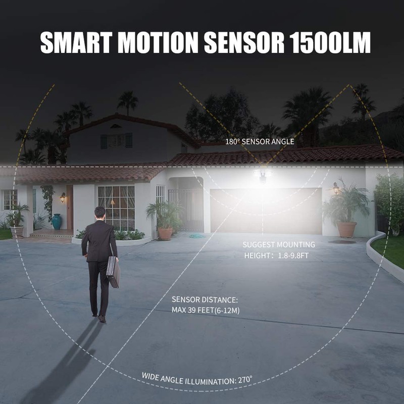 FORCETEK Solar Lights Bright 1500LM 100 LED Outdoor Solar Power