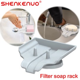 SHENKENUO Soap Box Drain Soap Holder Free Perforated Leaf Sucker To Put White