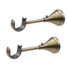 Semetall 6.3"Curtain Rod Brackets,Curtain Holder for 1 inch Rods,Wall Mount,Set of 2,Bronze