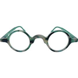 Incredible Bargains The Professor, Plastic Round Style Reading Glasses + 1.25 Green Tortoise