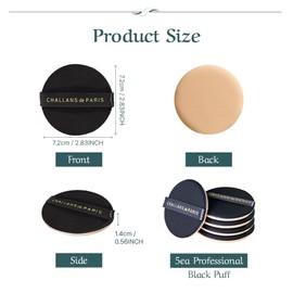 [CHALLANS de PARIS] Lunar Black-Puff - Non-Latex Makeup Sponges, Triple-Layer Rubycell Design, Minimizes Product Waste, Ultra-Soft & Bouncy, Perfect for Cushion & Liquid Foundation, 5pcs