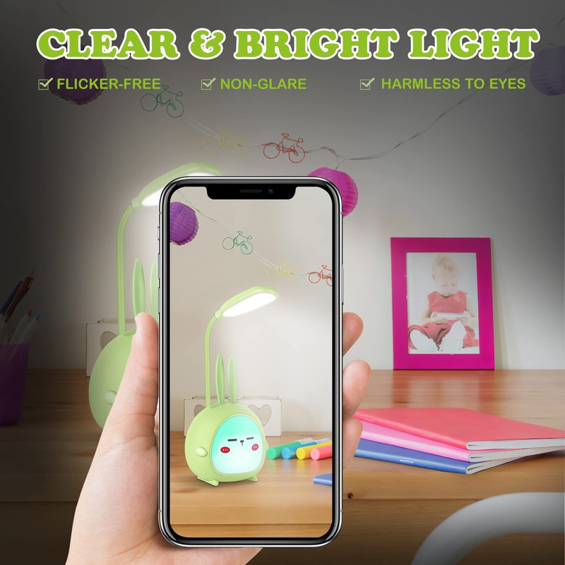 Ansteker Portable LED Desk Lamp with Night Light, Foldable Reading