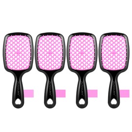 Aussumy Vented Detangling Hair Brush - 4 Pack Detangler Hairbrush with Soft Bristles for Effortless Tangle Free - Ideal for Wet Dry or Damaged Hair for Women Men Kids