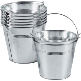 8 Pack Galvanized Metal Buckets with Handle Ice Pails for Plants, Succulents, Party Favors Organizing, Rustic Home Decor or Classrooms Pencil Storage (7 x 5.1 inch) - Size: 6 x 4.3 inch