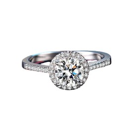 0.5ct 1ct 2ct Moissanite Engagement Rings for Women D Color VVS1 Clarity Round Cut Solitaire Moissanite Rings Wedding 18K White Gold Plated 925 Sterling Silver Wedding Anniversary Birthday Promise Ring for her with Certificate of Authenticity, silver, na