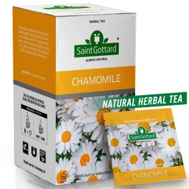 Saint Gottard - Chamomile Herbal Tea, Caffeine-Free Floral Infusion with Gentle Flavor, Ideal Before Bedtime and for Daily Relaxation - (2 Pack de 20) (Chamomile)