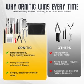 3D Printer - 64 Piece Tool Kit with Accessories - Essential 3D Printing Maintenance Equipment - Deburring Tool and Nozzle Cleaning Set - Metal Scraper and Organized Storage Bag