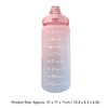 2L 67oz Water Bottle with Motivational Time Marker with Straw