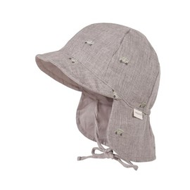 maximo GOTS Baby Cap Neck Protection Muslin Lining UV Muslin, mottled grey car