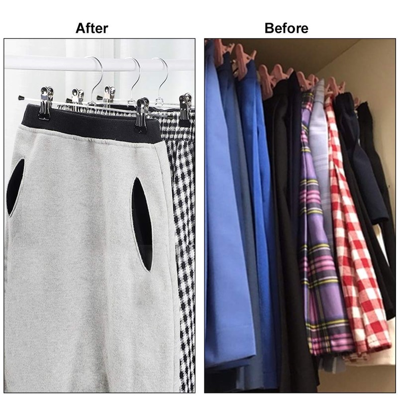 NORTHERN BROTHERS Pants Hangers with Clips Heavy Duty 20 Pack,